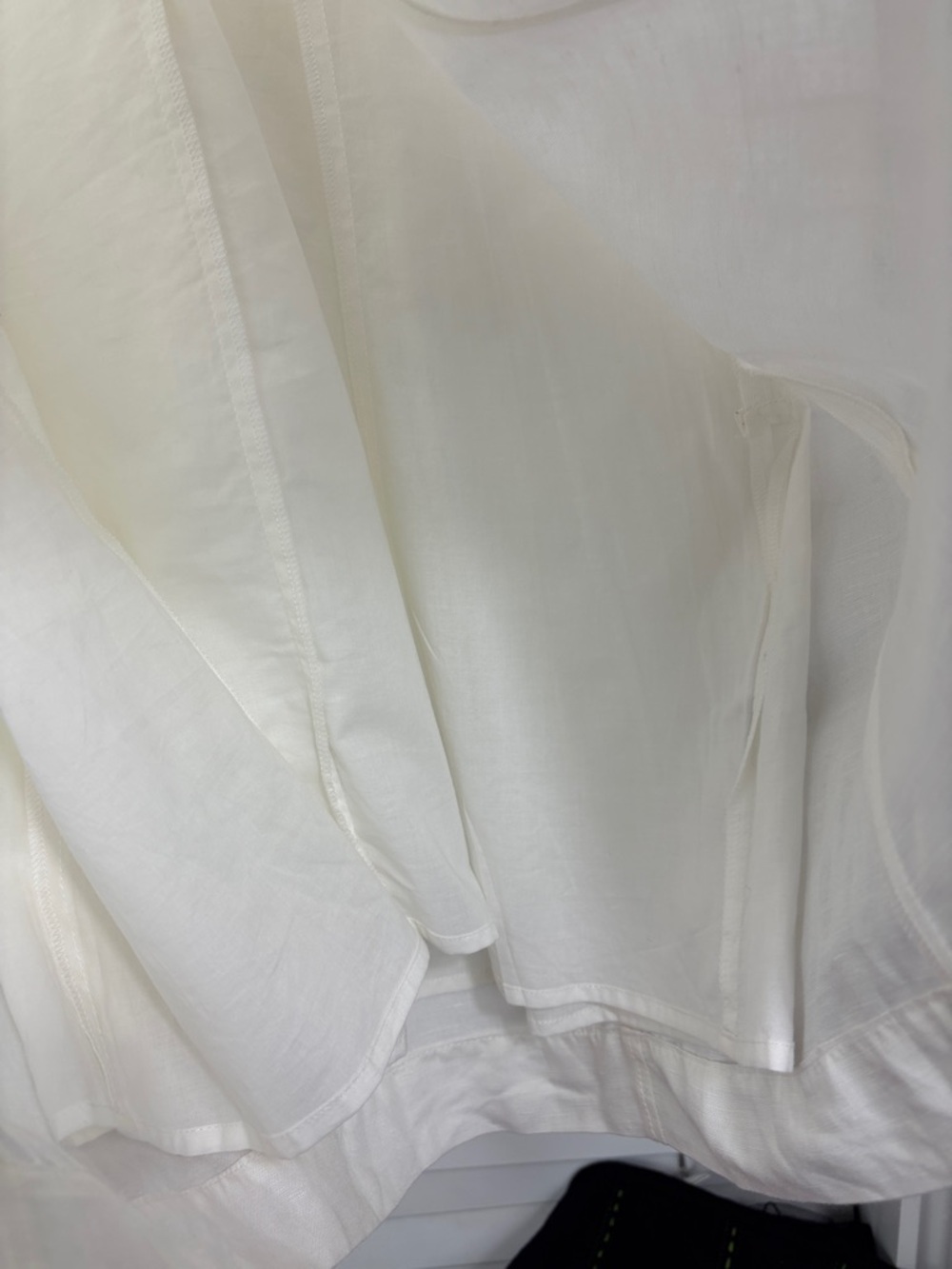 Parker Ivory‎ Cream Button-Front Dress with Puff Sleeves. Size 8 - Picture 8 of 12